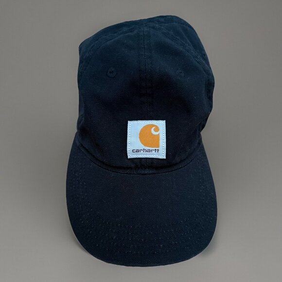 Carhartt Hat Cap Strap Back Black Embroidered Patch Youth Workwear Classic - Picture 2 of 10